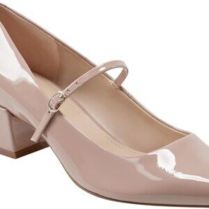 Marc Fisher LTD Luccie nude pointed toe mary jane block heels